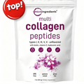 Micro Ingredients Multi Collagen Protein Powder, 2lb | Type I,II,III,V,X with Biotin, Hyaluronic Acid, Vitamin C - Unflavored Collagen Peptides