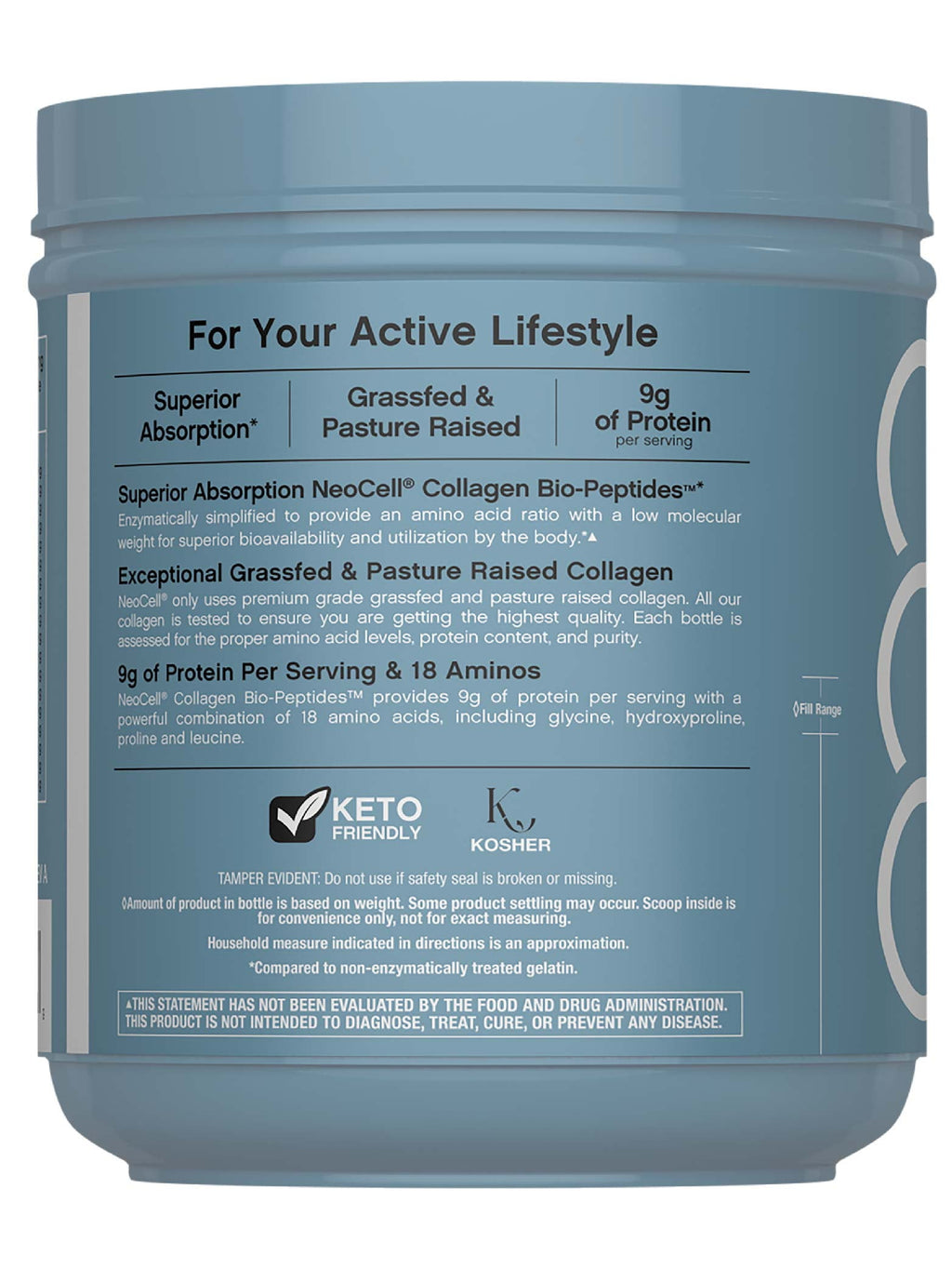 Collagen Bio-Peptides Powder | 22oz | Super Hair, Skin, Nails | Grassfed Protein Supplement | by NeoCell