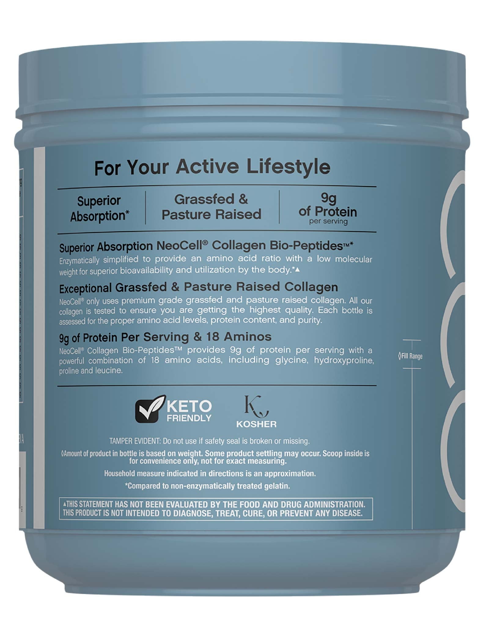 Collagen Bio-Peptides Powder | 22oz | Super Hair, Skin, Nails | Grassfed Protein Supplement | by NeoCell