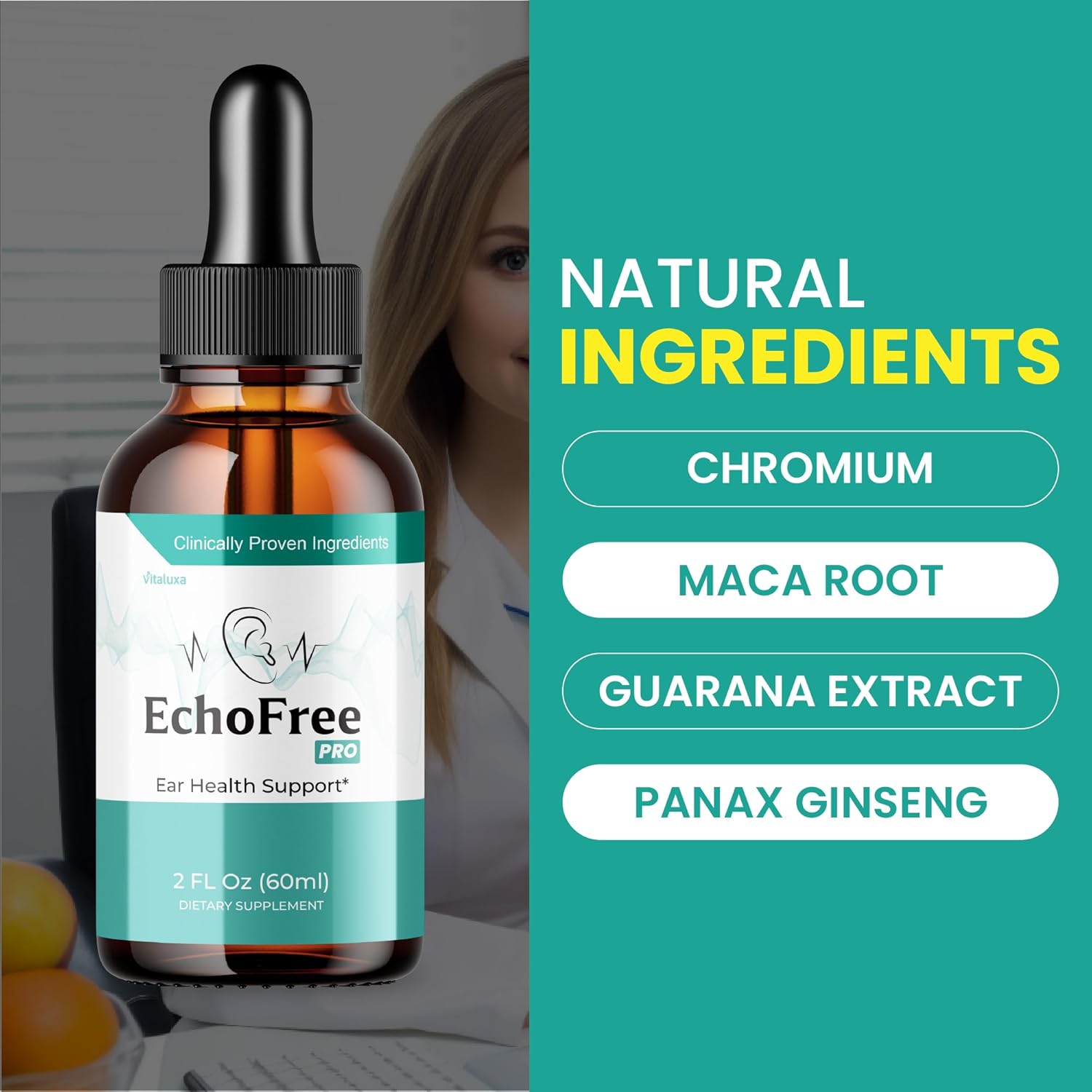 Tinnitus Relief Drops for Ringing Ears - EchoFree Liquid Supplement with Advanced Vitamins for Ear Health Support - 2oz-Shop