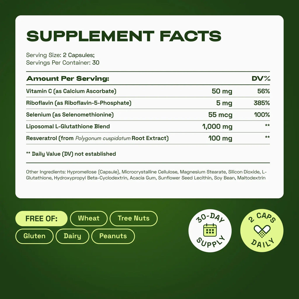Cata-Kor Liposomal Glutathione Supplement – 1155 mg | Vitamin C | Riboflavin (B2) | Selenium | Resveratrol Complex – Supports Antioxidant Defense & Cellular Health – Vitamin Dietary Supplement
