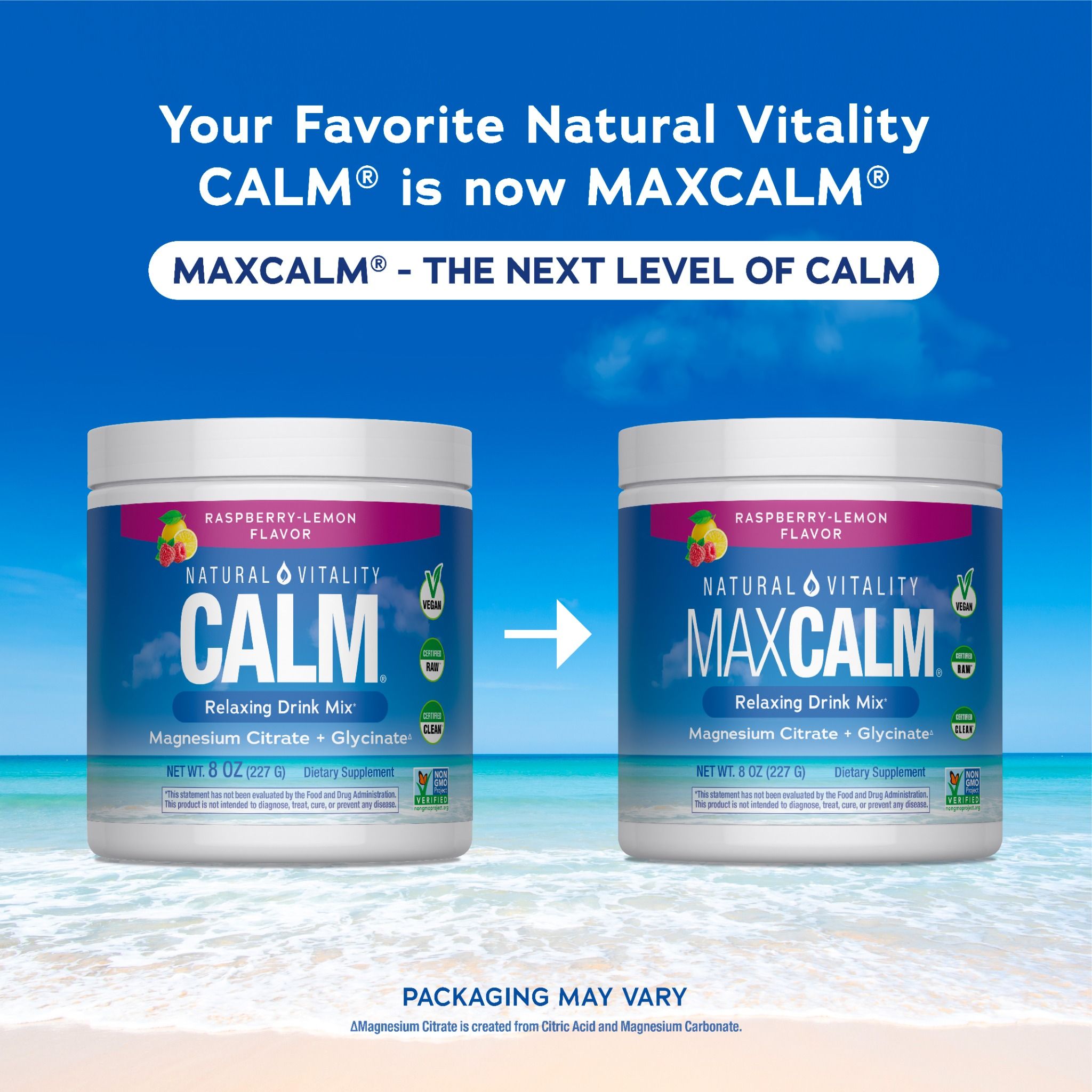MAXCALM Powder Raspberry-Lemon, 8 oz (227 g)
