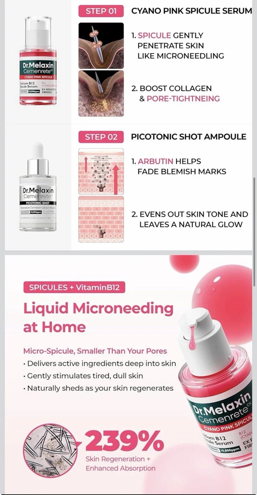 DR. MELAXIN CEMENRETE CYANO PINK SPICULE CREAM 30ml -Shop