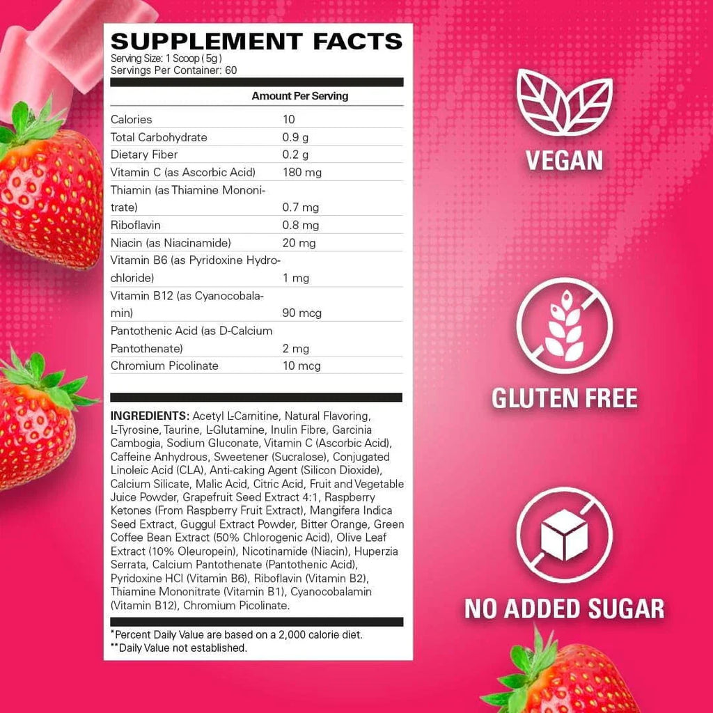 EHP Laps, OxyShred, Fat Burner, Cosmic Blast, Strawberry, 10.16 oz (288 g)-Shop
