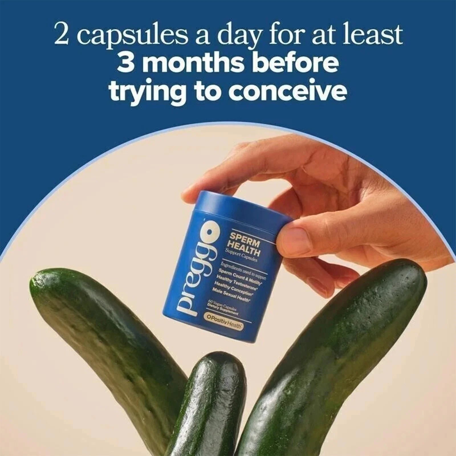 1-3PCS PREGGO O-Positive Sperm Health Boost Capsules – 60 Count, US Made-Shop